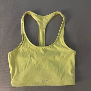 SET Active Neon Green Sportbody Double Scoop Tank Bra